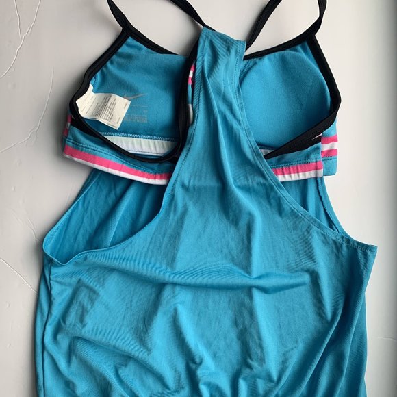 2018 euc NIKE blue flury Tankini Swim Top S - Picture 5 of 7
